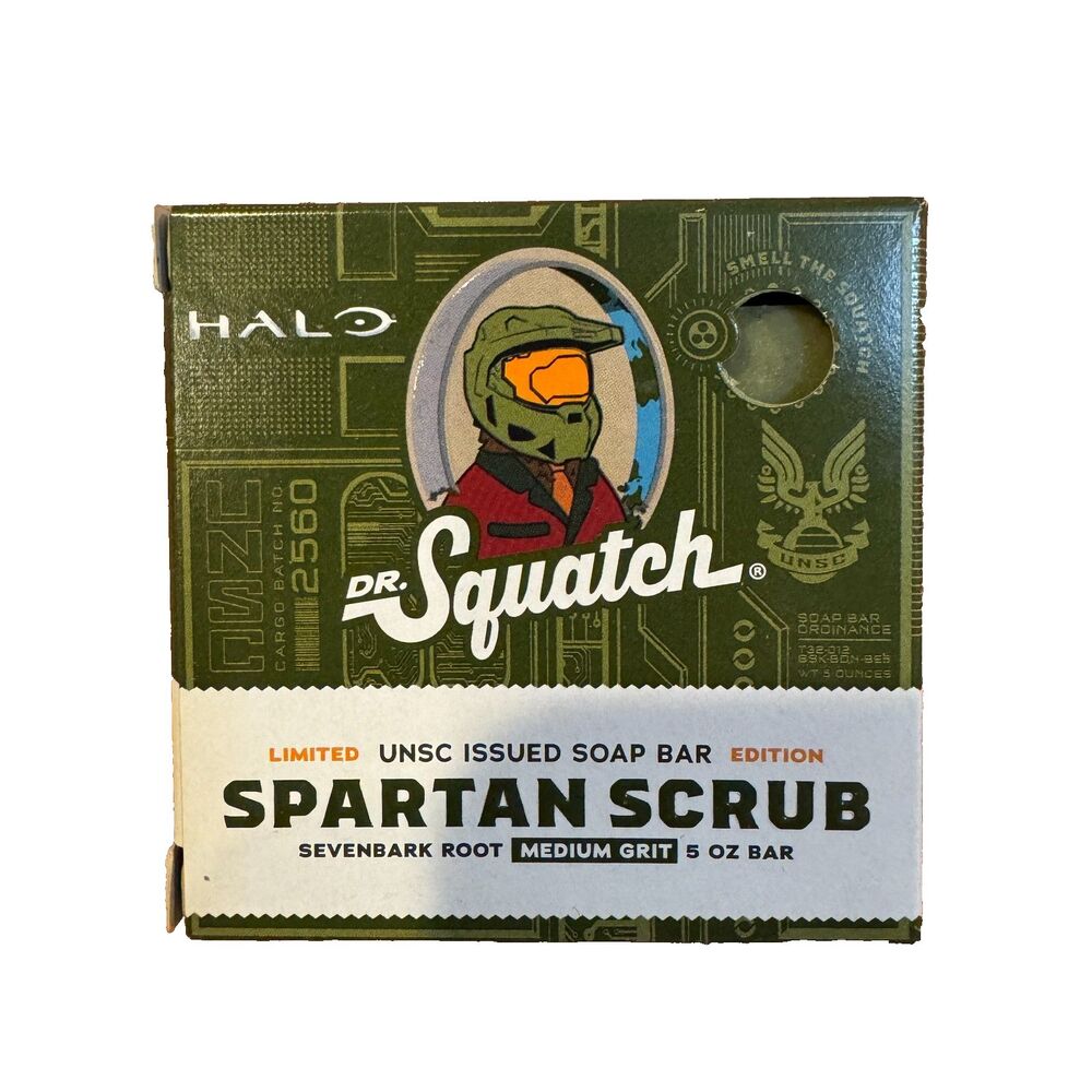 Dr Squatch Spartan Scrub Halo Infinite Soap Bar Limited Edition 5 oz New Sealed